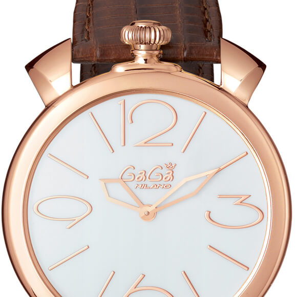 ガガミラノ スーパーコピーGaGa MILANO 時計 マニュアーレシン46mm ブラウンレザー 5091.01